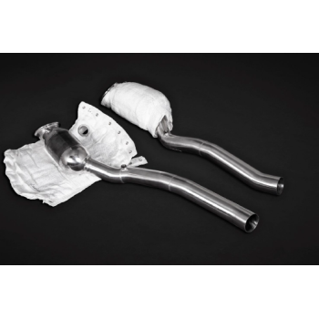 Downpipe in acciaio inox con catalizzatori sportivi e protezione termica Capristo Ferrari 812 Competizione 2021-2024