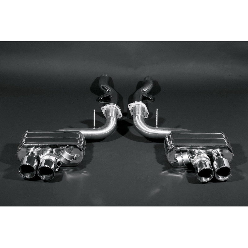 Stainless steel complete exhaust system with valve and pipes post-catalytic converter Capristo Ferrari 599 GTB 2007-2012
