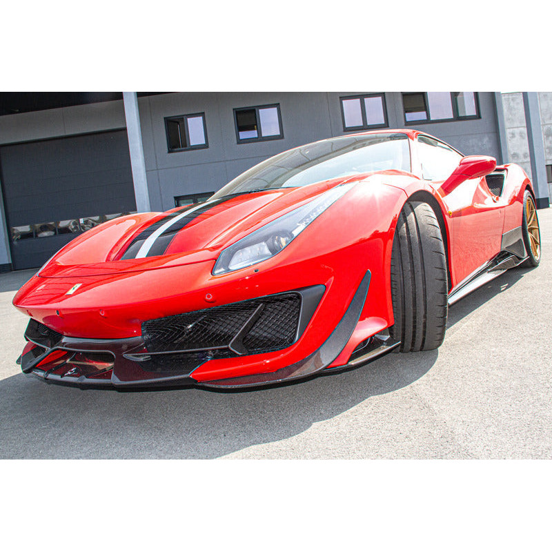Spoiler delantero carbono con aletas laterales Capristo Ferrari 488 Pista 2018-2020 03FE08710044LG