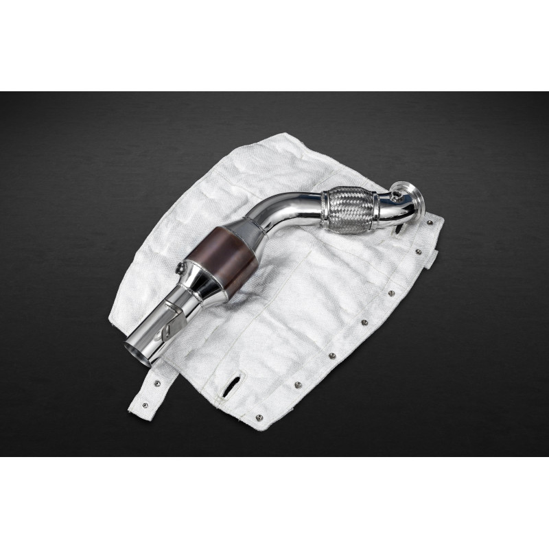 Sportkatalysatoren TwinFlow aus Edelstahl mit Hitzeschutz Capristo Ferrari 488 Pista 2018-2020 02FE08703008TF