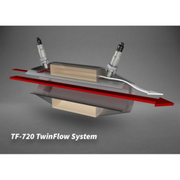 Stainless steel sports catalytic converters TwinFlow with heat shielding Capristo Ferrari 488 Pista 2018-2020 02FE08703008TF