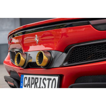 Umrüstkit zweifach Endrohre Abgasanlage Carbon Capristo Ferrari 296 GTB 2021-2026 03FE13810003-B