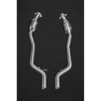 Sistema de escape completo de inox con válvula, X-Pipe y catalizadores deportivos Capristo Jaguar F-Type V8S 2013-2023