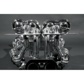 Sistema di scarico completo racing in acciaio inox con valvola e catalizzatori sportivi Capristo Lamborghini Murcielago