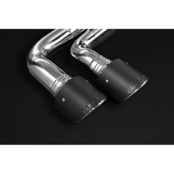 Sistema di scarico completo in acciaio inox con valvola e tubi centrali Capristo Porsche Cayenne Turbo/S/E-Hybrid (536) V8TT