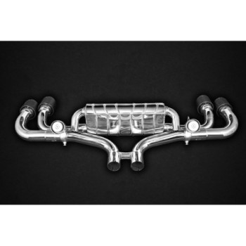 Sistema di scarico completo in acciaio inox con valvola e tubi centrali Capristo Porsche Cayenne S (536.1) 2.9TT 2018-2023