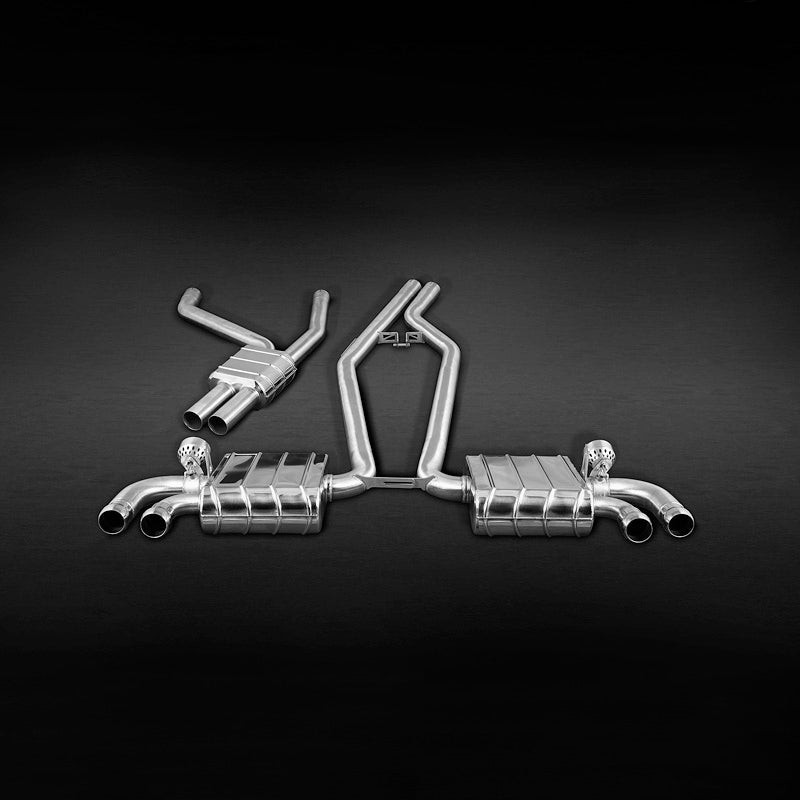 Stainless steel complete exhaust system with valve Capristo Porsche Cayenne GTS (958.1) 2010-2014 02PO01703003