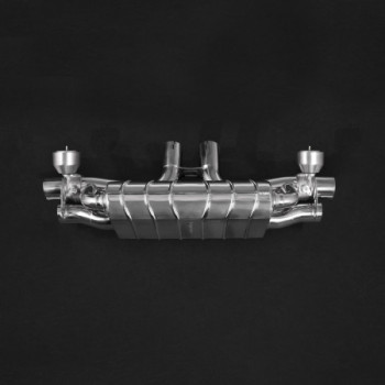 Sistema di scarico completo in acciaio inox con valvola e tubi centrali Capristo Porsche Cayenne Base/E-Hybrid (536) V6T
