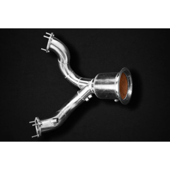 Downpipe en acier inoxydable avec catalyseurs sport à 100 cellules Capristo Porsche Cayenne Base/E-Hybrid (536) V6T 2015-2018