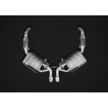 Sistema di scarico completo in acciaio inox con valvola e catalizzatori 250 celle Capristo Porsche Boxster/Cayman (987.2)