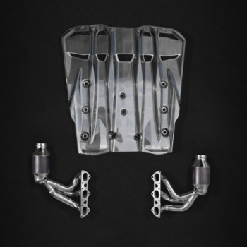 Carbon fibre exhaust manifolds with sports catalytic converters 250-cell cover Capristo Porsche 911 GT3/RS (991.2) 2017-2019