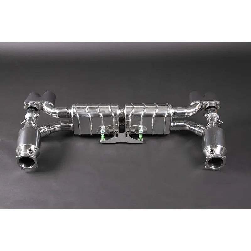 Système d'échappement complet en acier inoxydable avec valve et catalyseurs sport Capristo Porsche 911 GT2 (997.1) 2007-2009