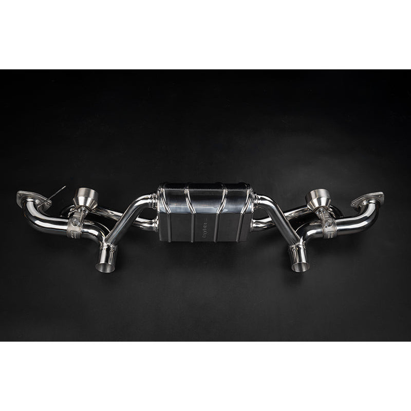 Stainless steel rear silencer with valve Capristo Porsche 718 Cayman GT4RS (982) 2021-2025 02PO01003032