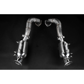 Tubos deportivos de sustitución OPF de acero inoxidable Capristo Porsche 718 Cayman GT4RS (982) 2021-2025 02PO01003025