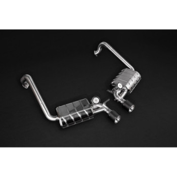 Silenziatore posteriore con valvola e terminali in carbonio Capristo Porsche 718 Boxster/Cayman (982) 2.0L 2016-2025