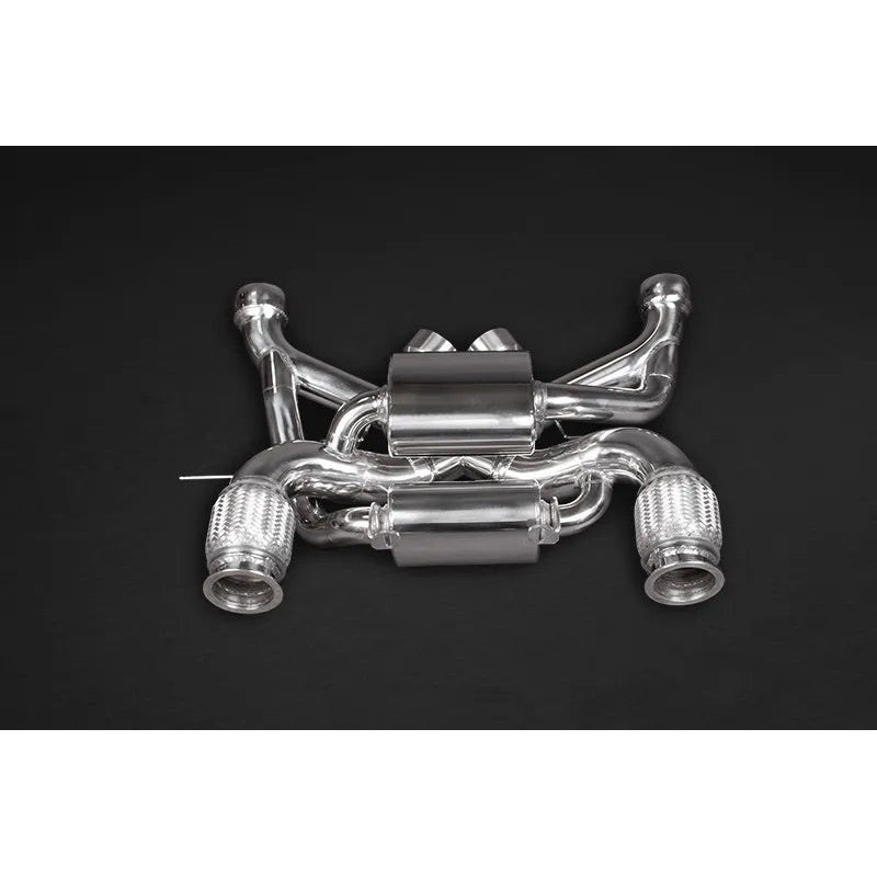 Komplett-Abgasanlage aus Edelstahl mit Klappe und Sportkatalysatoren Capristo McLaren 720S 2017-2025 02ML11003010