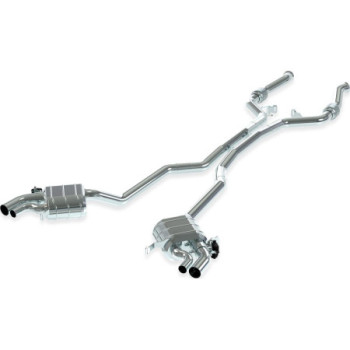 Système d'échappement complet en acier inoxydable avec valve et kit E2E Capristo Mercedes-Benz GT55 (C192) Coupe 2024-2027