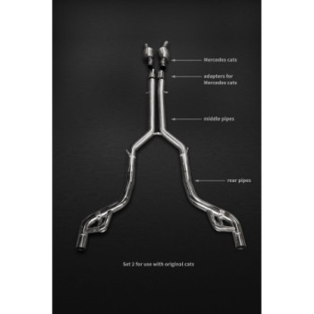 Système d'échappement complet en acier inoxydable avec valve et décatalyseur Capristo Mercedes-Benz AMG GT C (190) 2017-2021