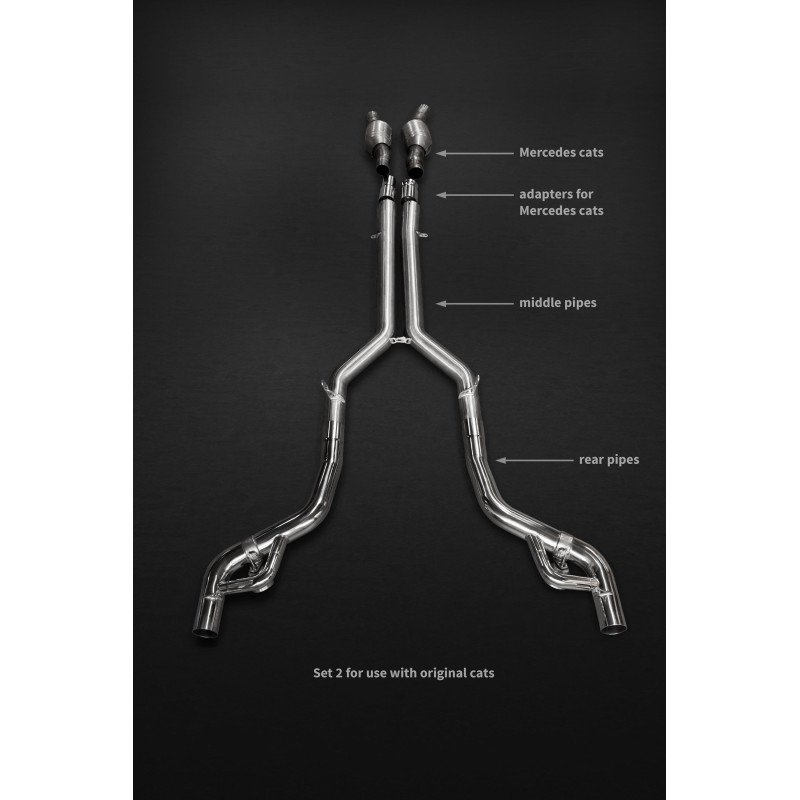 Sistema di scarico completo in acciaio inox con valvola e decatalizzatore Capristo Mercedes-Benz AMG GT C (190) 2017-2021