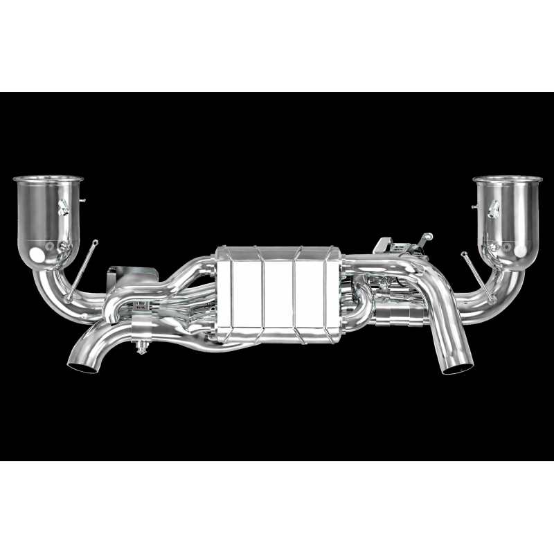 Stainless steel complete exhaust system with valve and decat pipe Capristo Porsche 911 Carrera GTS (992.1) 2020-2024