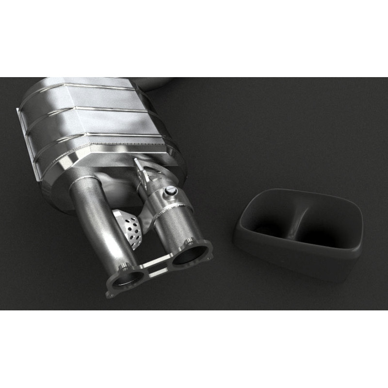 Sistema de escape completo de acero inoxidable con válvula Capristo Porsche Panamera Turbo/S (970) 2009-2015 02PO04703006