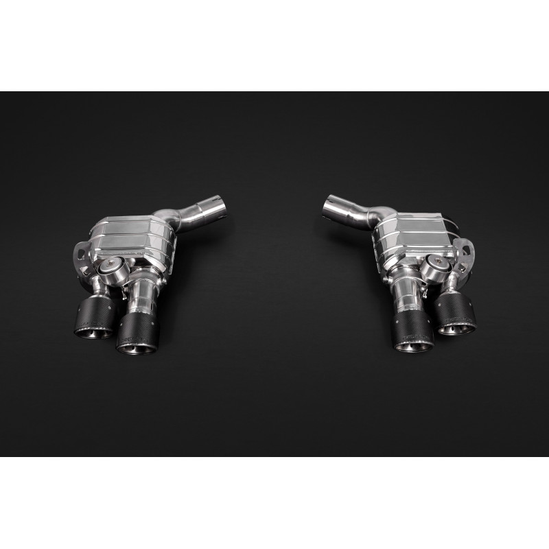Sistema di scarico completo con valvola e terminali in carbonio Capristo Porsche Panamera GTS (971) 2016-2023 02PO04703012-B