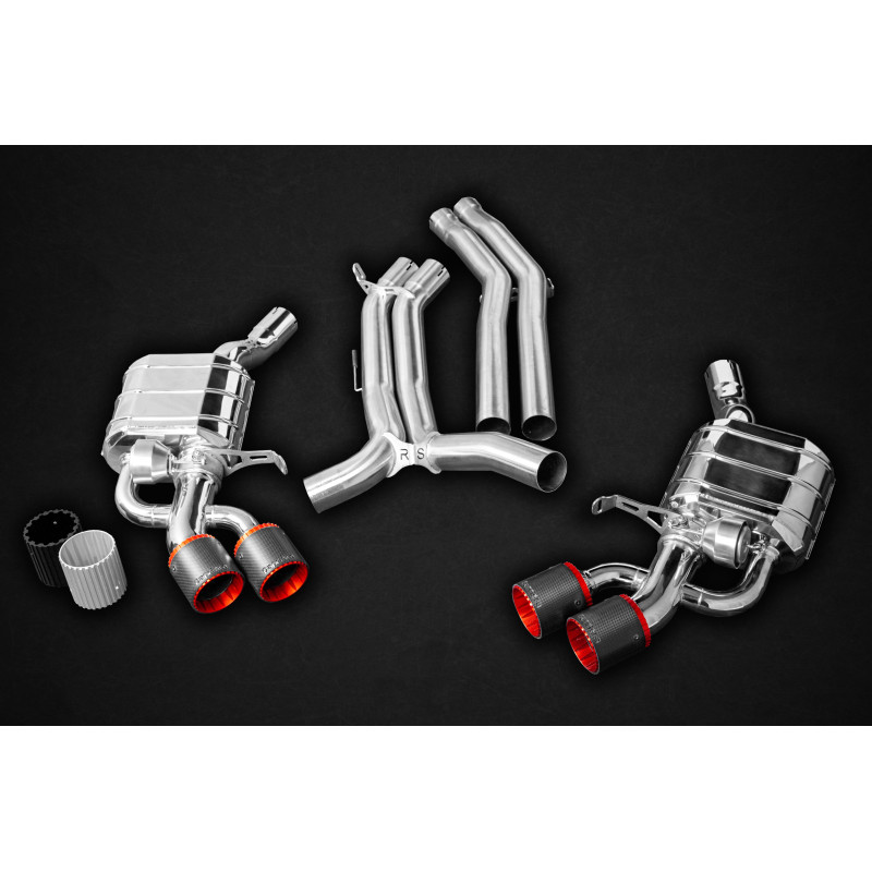 Système d'échappement complet avec valve ECE et embouts en carbone Capristo Audi RS5 (F5) Coupe 2017-2019 02AU00503013-B