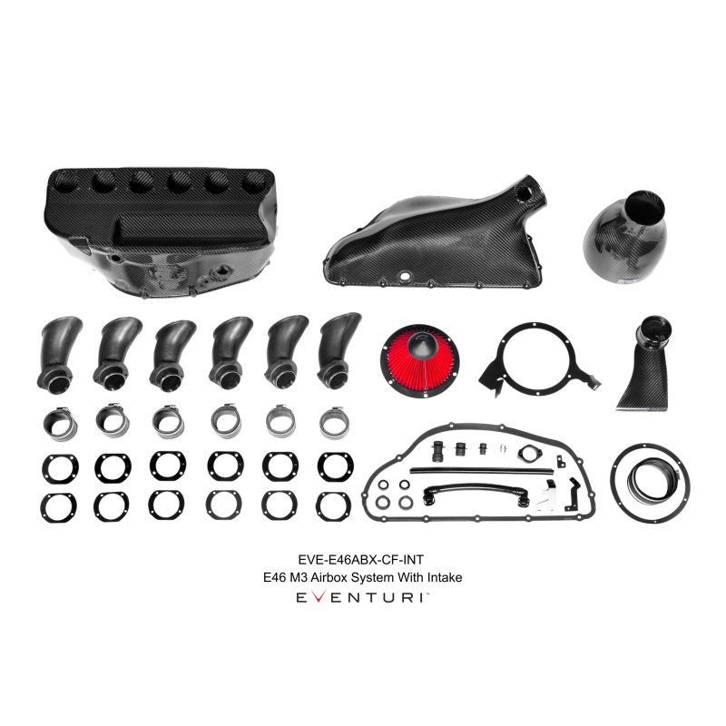 Airbox ibrido in carbonio Eventuri BMW E46 M3 Hybrid con aspirazione 2000-2006 EVE-E46ABX-CF-INT