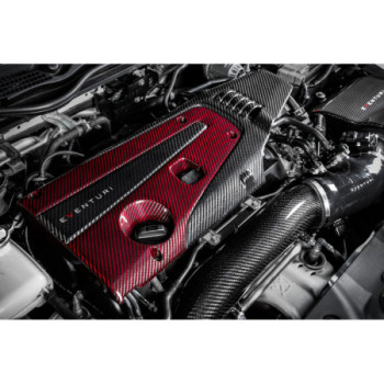 Carbon fibre cover engine Eventuri Honda Civic Type R FK8 / FK2 red e black 2015-2021 EVE-FK8FK2-ENG