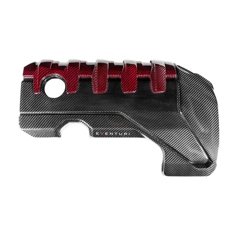 Copri motore in carbonio Eventuri Audi RS3 Gen 2 / TTRS 8S nero e rosso 2017-2020 EVE-ST38V8S-CF-ENG