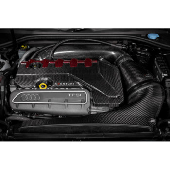 Cache moteur en carbone Eventuri Audi RS3 Gen 2 / TTRS 8S noir e rouge 2017-2020 EVE-ST38V8S-CF-ENG