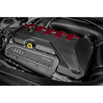 Cache moteur en carbone Eventuri Audi RS3 Gen 2 / TTRS 8S noir e rouge 2017-2020 EVE-ST38V8S-CF-ENG
