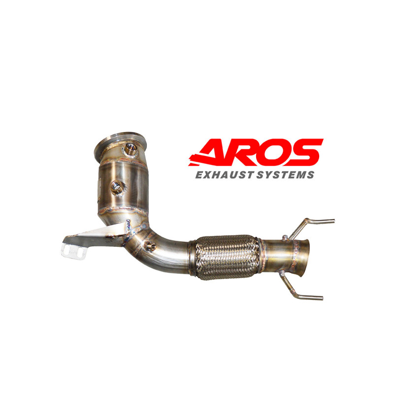 Downpipe in acciaio inox con catalizzatore (versione OPF) Ø70 Aros MINI Cooper S / JCW F57 2015-2024 MINIF56-DP70K2OPF