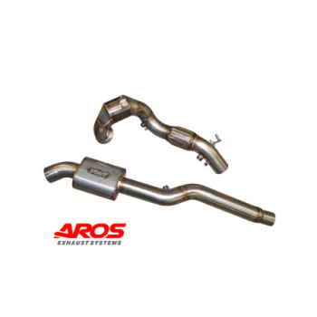 Downpipe in acciaio inox con catalizzatore e con silenziatore Ø76 Aros Audi A3 S3 8V/8VA QUATTRO/SPORTBACK QUATTRO 2.0 TFSI
