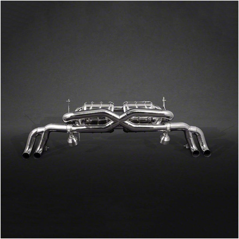 Sistema de escape completo de acero inoxidable con válvula y X-Pipe Capristo Audi R8 V8 (Gen1) 2007-2012 02AU00803008