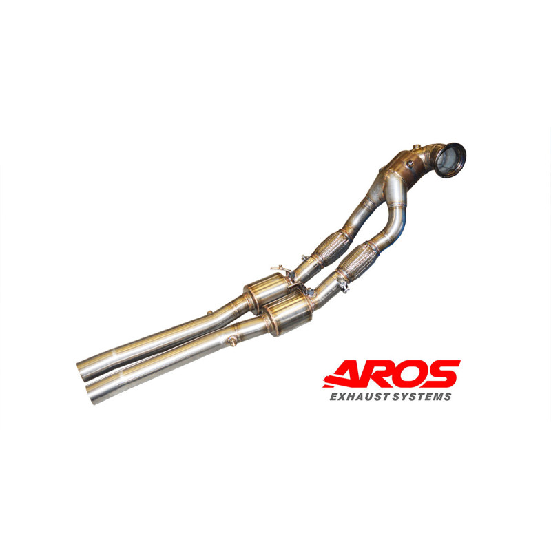Downpipe in acciaio inox con catalizzatore elimina OPF e silenziatori Aros Audi RS3 8Y Sedan QUATTRO 2.5 TFSI (400 Hp) 2022-2025