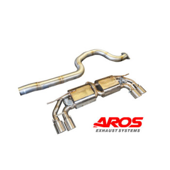 Tramo central directo y silenciador trasero de inox con válvulas electrónicas Ø76 Aros Audi A3 S3 8V/8VA QUATTRO/SPORTBACK