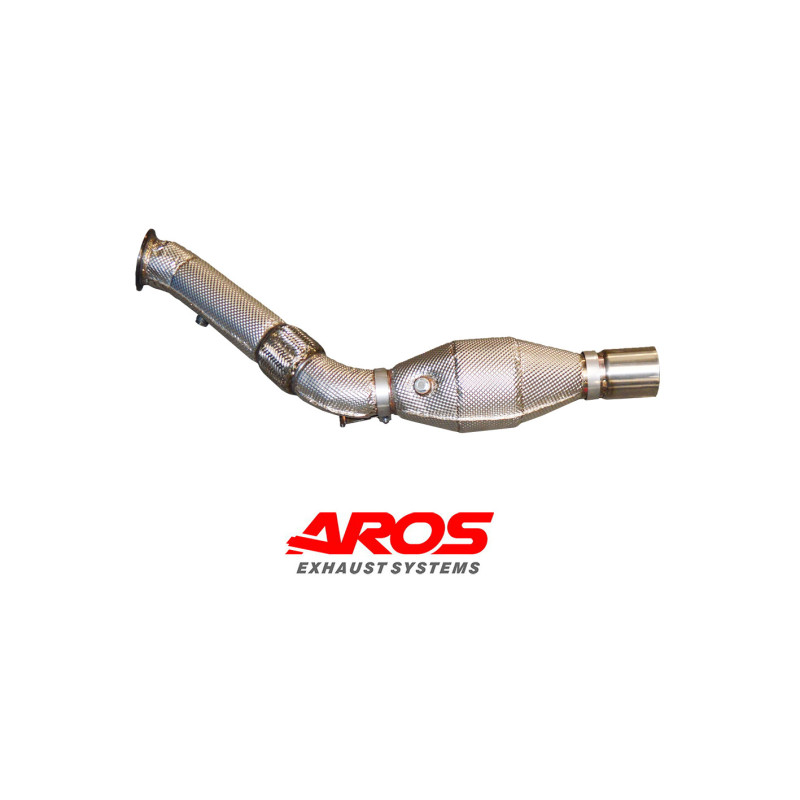 Downpipe isolé thermiquement en acier inoxydable avec catalyseur HJS Aros VW Polo R5 (rally) - VWPOLOR5-DP