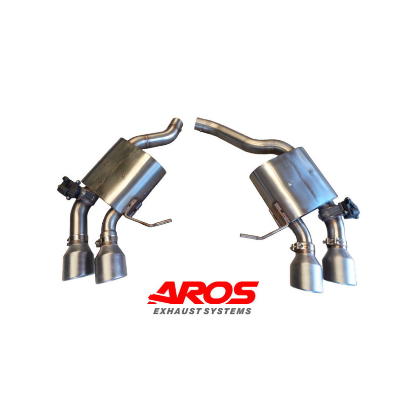Stainless steel pair of rear sections silenced with electronic valve Aros Porsche Macan 2.0 TFSI (245 Hp) 2024 PRSMCN-FNL