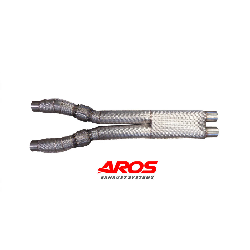 Tramo central X-pipe de tubo directo con aislamiento térmico de inox Aros Ferrari California 4.3i V8 (460/490 Hp) 2008-2014