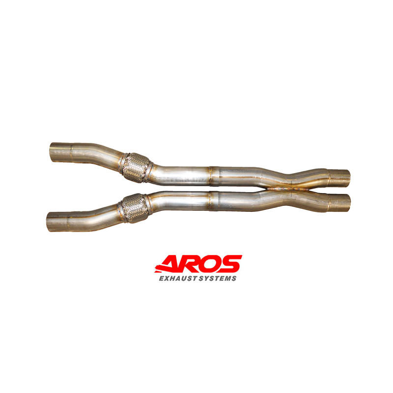 Section centrale X-pipe de type tube direct en inox Aros Ferrari California 4.3i V8 (460/490 Hp) 2008-2014 FERRCAL-XPIPE