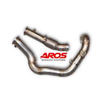 paire de downpipes en acier inoxydable sans catalyseurs + tube avant Aros BMW M4 G82/G83 (480 Hp) 2021-2024 BMWM3M4G8082-2DP0KA