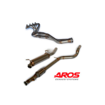 Sistema di scarico completo diametro in acciaio inox con catalizzatore Ø63,5 Aros Renault Clio 3 Gruppo R3 (Rally) -