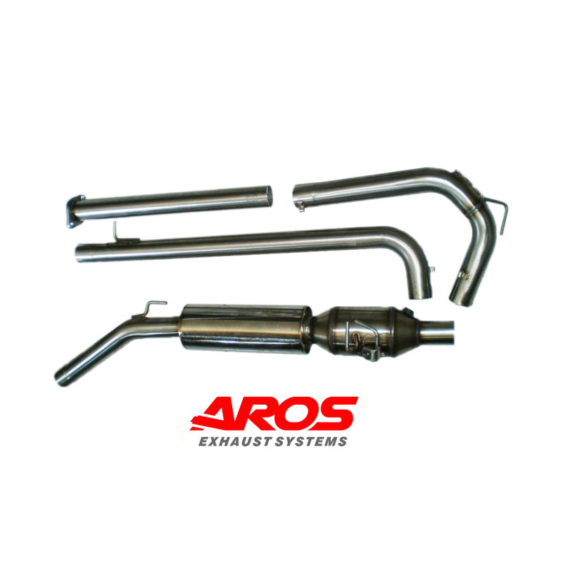 Système d'échappement complet en inox avec silencieux et catalyseur Ø54 Aros Renault Clio Williams Gruppo N (Rally) -