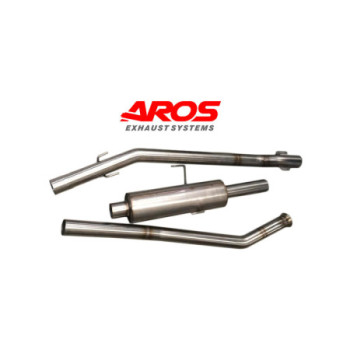 Tramo central y silenciador trasero de acero inoxidable Aros Peugeot 205 Rally 1.3 Gruppo A - PG205RGA-CNTFNL1S
