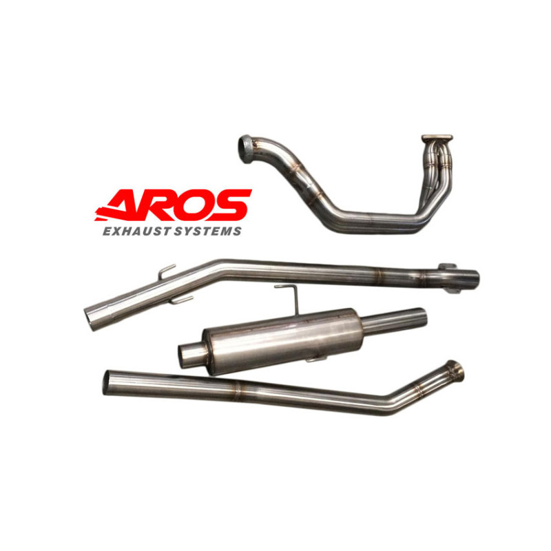 Système d'échappement complet de 2 en 1 en acier inoxydable Aros Peugeot 205 Rally 1.3 Gruppo A - PG205RGA-ALS1