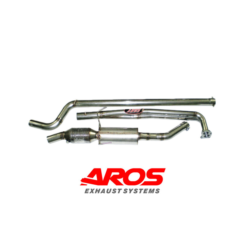 Sistema de escape completo de acero inoxidable con catalizador Aros Peugeot 106 Rally Gruppo A - PG106RGA-ALS1K1