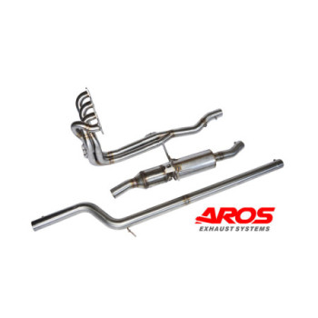 Sistema de escape completo de acero inoxidable con silenciador y catalizador Aros Citroen Saxo Kit Car/Super 1600 (Rally) -