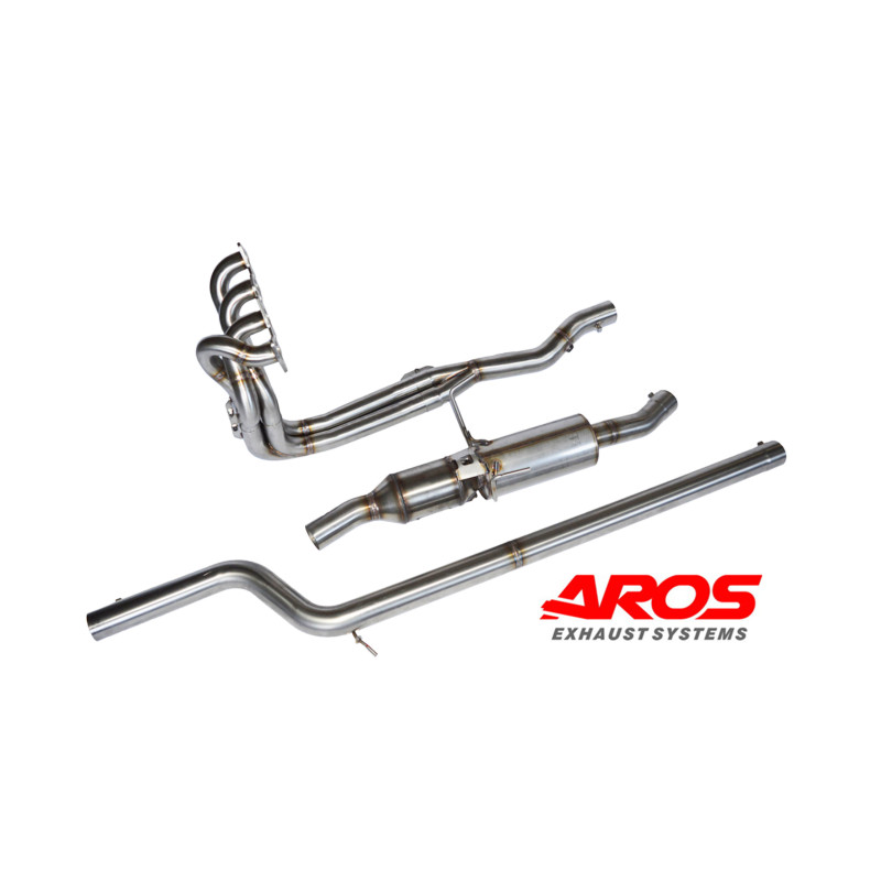 Sistema di scarico completo in acciaio inox con silenziatore e catalizzatore Aros Citroen Saxo Kit Car/Super 1600 (Rally) -