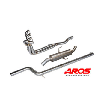 Sistema de escape completo de acero inoxidable con silenciador y sin catalizador Aros Citroen Saxo Kit Car/Super 1600 (Rally)